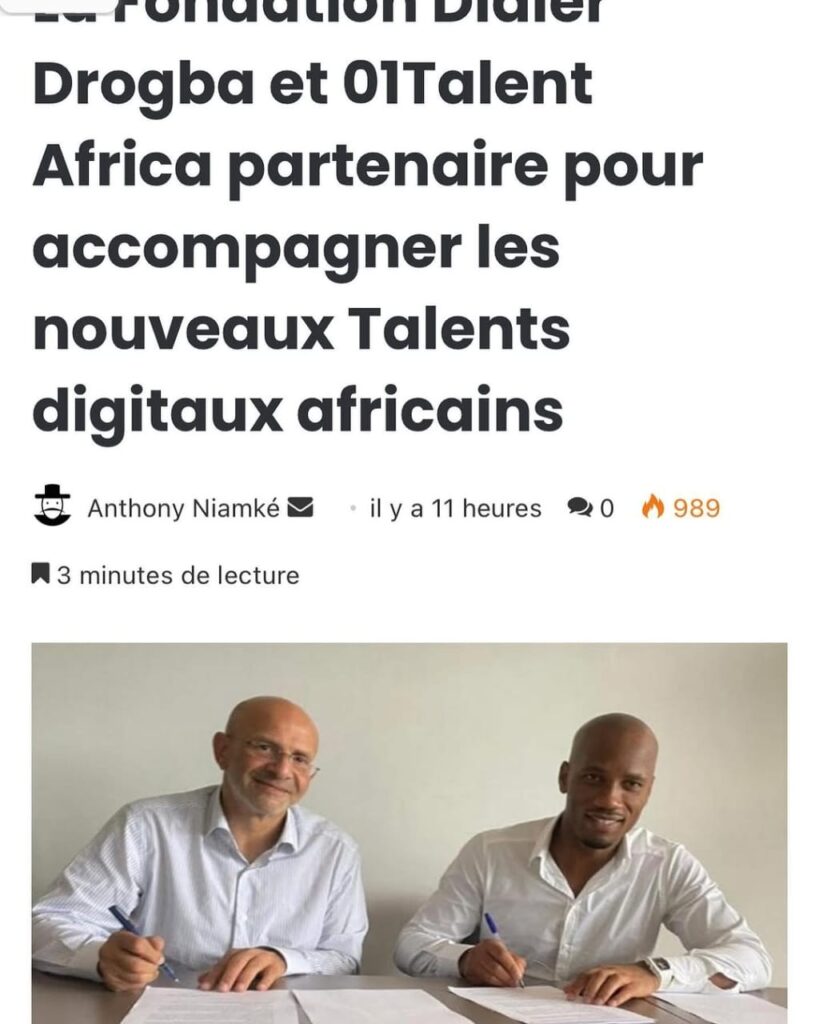 La Fondation Drogba et 01 Talent Africa s'unissent pour la transformation du paysage Educatif